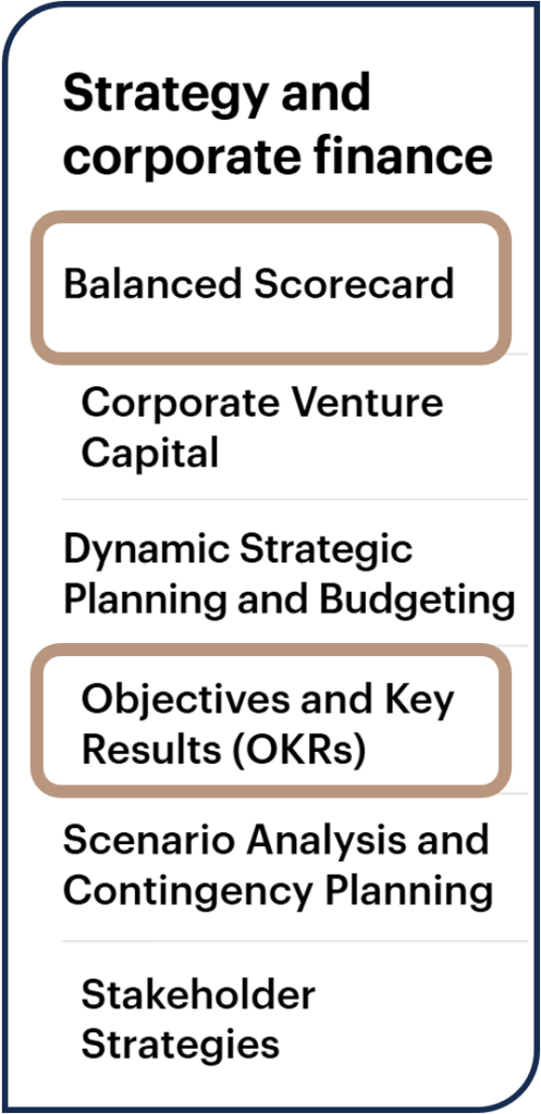 Herramienta de planificación estratégica Captura de una herramienta de planificación estratégica y Balanced Scorecard.